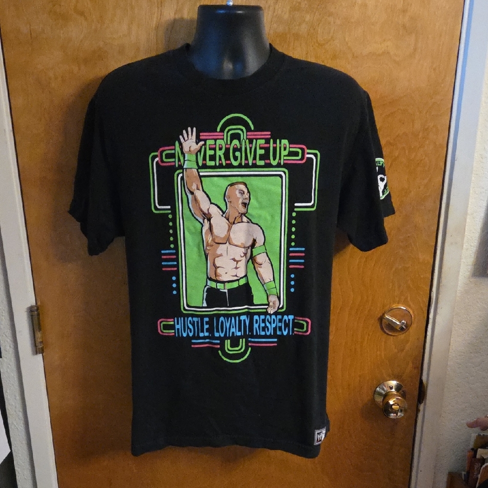 WWE John Cena‎ Hustle Loyalty Respect Black Tshirt Sz Large Men You Can’t See Me